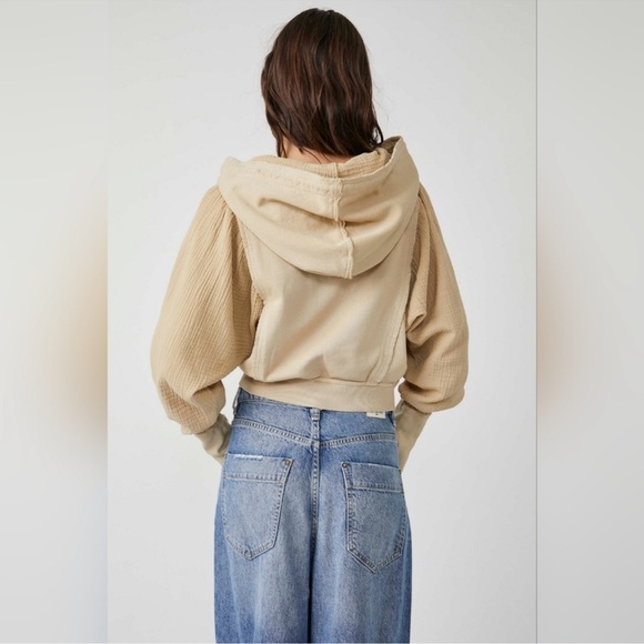 NWT FREE PEOPLE LOVE LETTER HOODIE IN NOMADIC DESERT size S - Picture 2 of 9